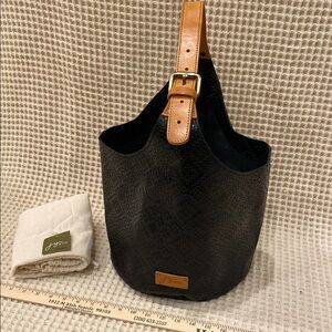 Joji and Co. Lena Bucket Bag Leather Knitting Project Bag